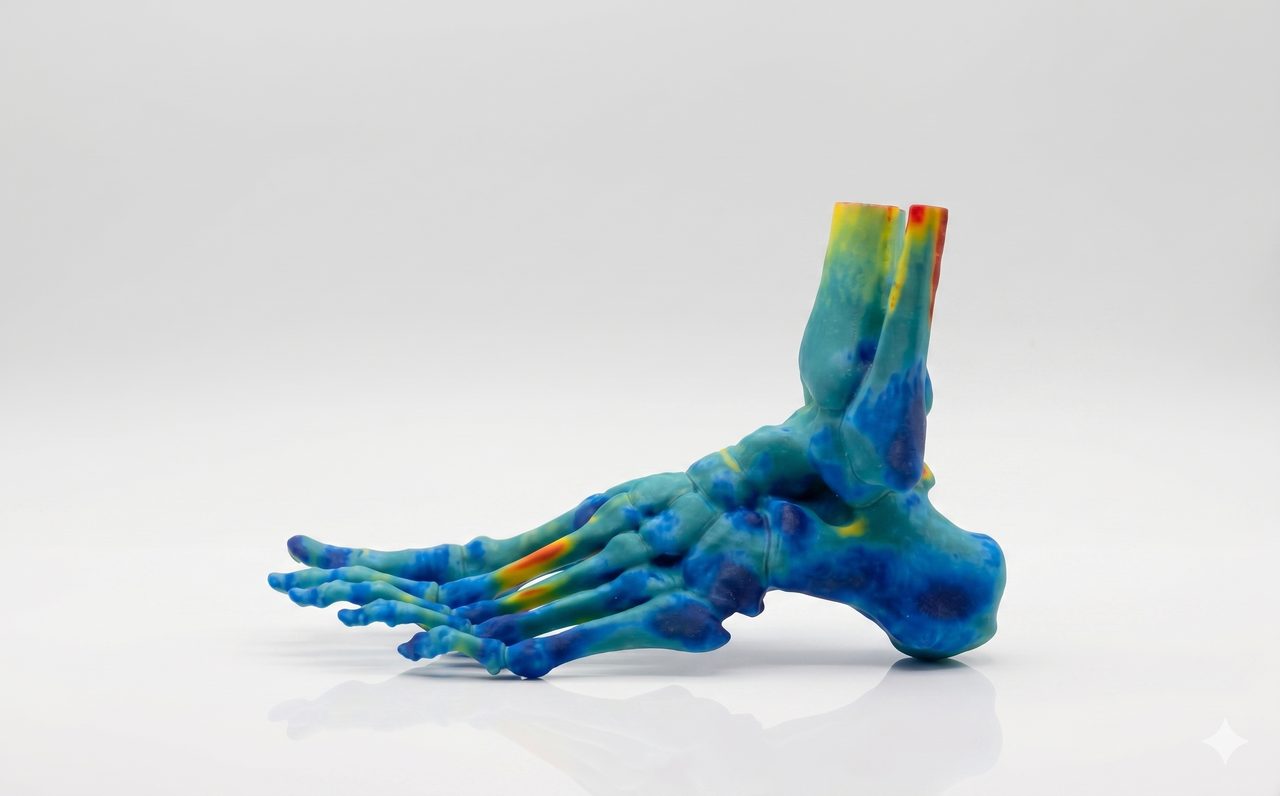 Multicolor anatomical foot-bone model printed by Additive Edge